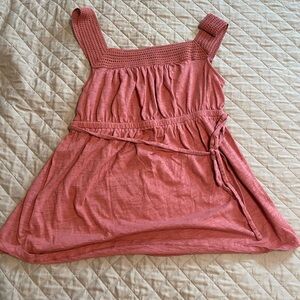 Old Navy Maternity Crochet-Yoke Slub-Knit Tie-Waist Sleeveless Top